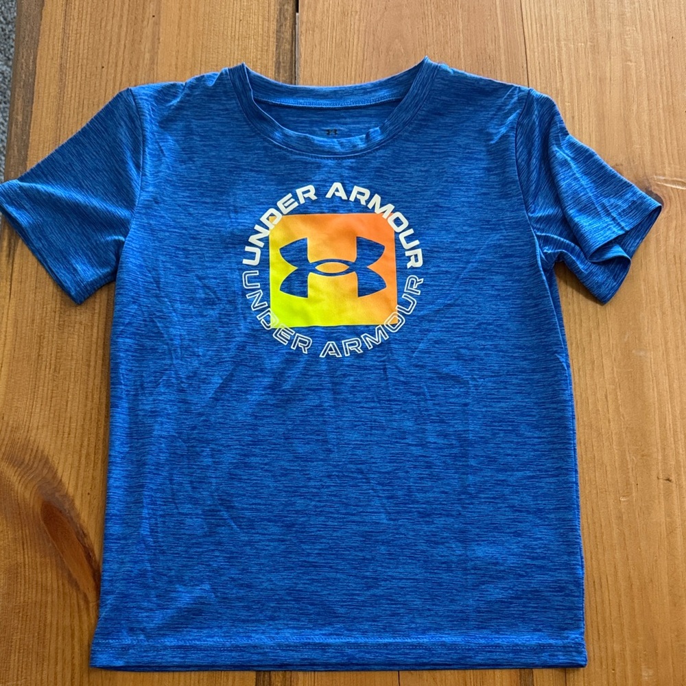 Under Armour Kids Blue Tee with Vibrant Logo